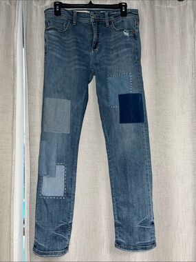 Anthropologie Patchwork Denim Jeans in Blue